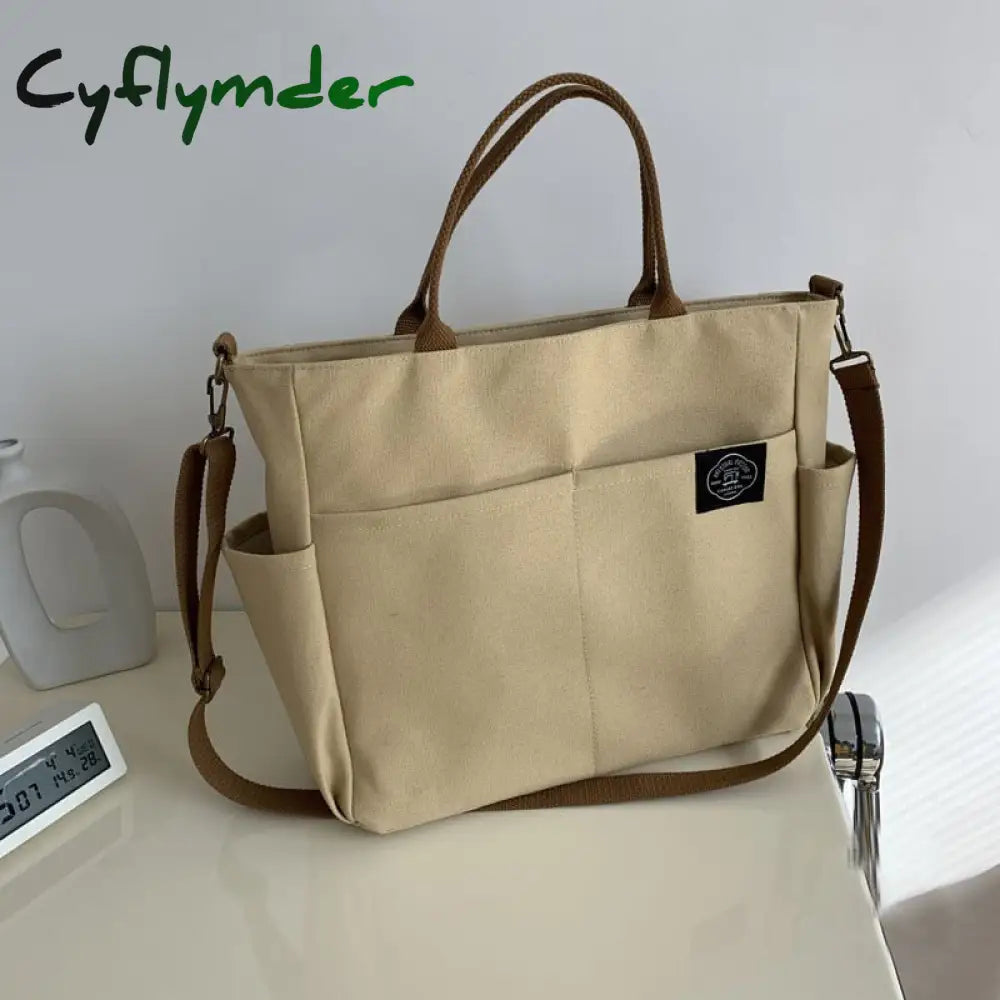 Cyflymder Women’s Retro Large Size Bags Cotton Canvas Shoulder Bag Fashion Crossbody Handbag