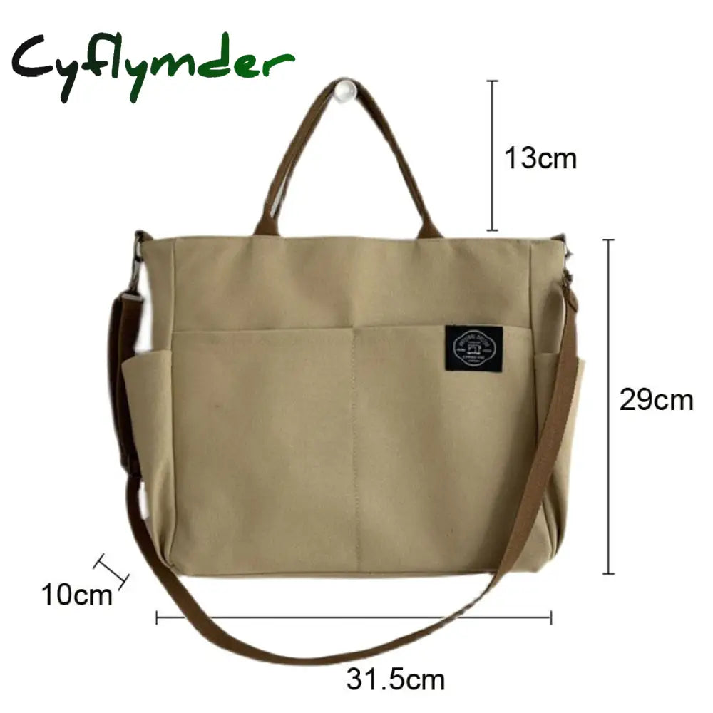 Cyflymder Women’s Retro Large Size Bags Cotton Canvas Shoulder Bag Fashion Crossbody Handbag