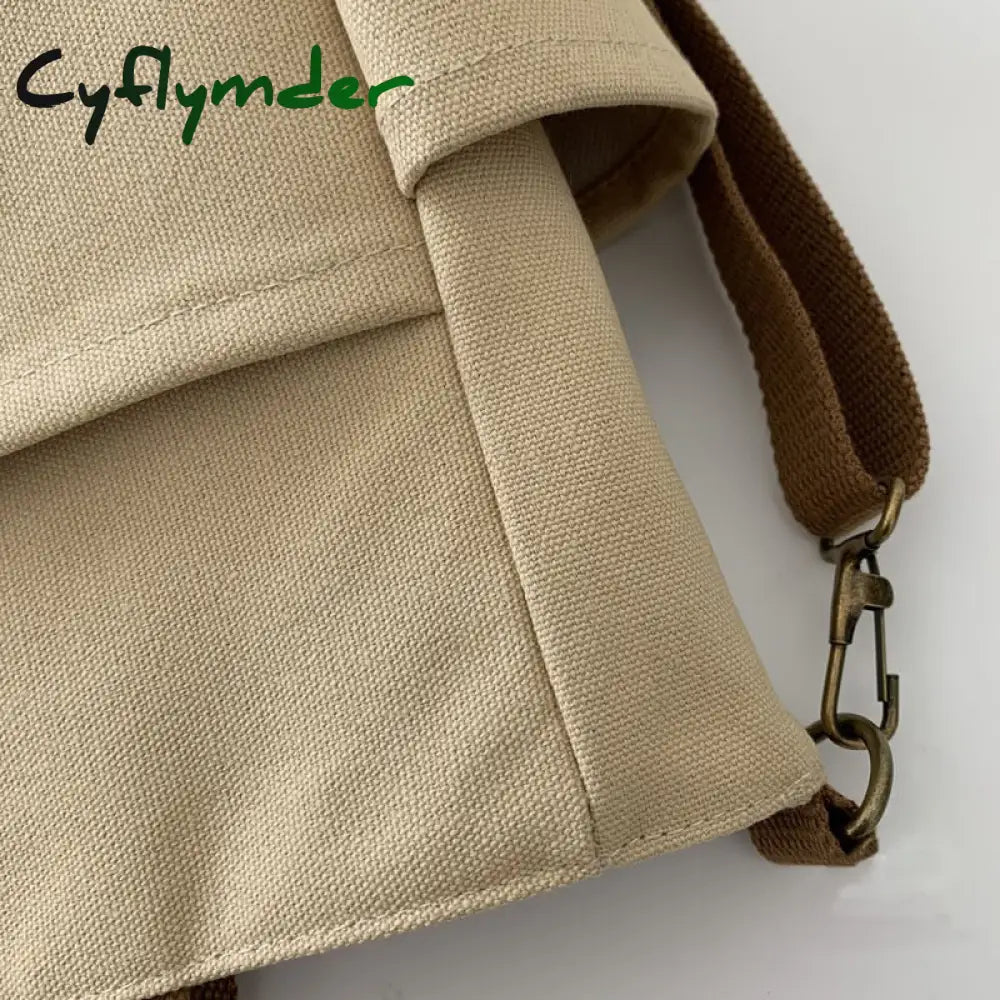 Cyflymder Women’s Retro Large Size Bags Cotton Canvas Shoulder Bag Fashion Crossbody Handbag