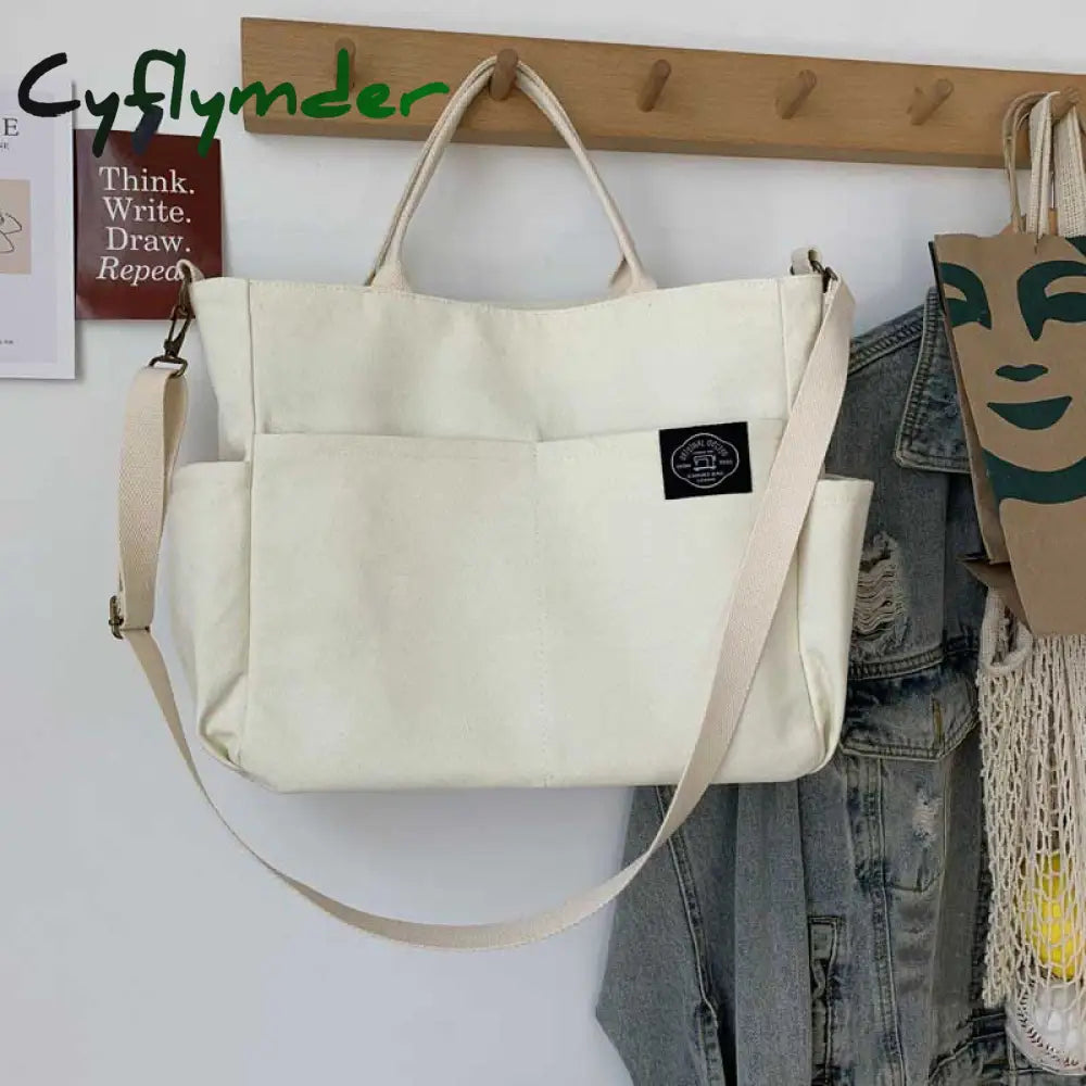 Cyflymder Women’s Retro Large Size Bags Cotton Canvas Shoulder Bag Fashion Crossbody Handbag