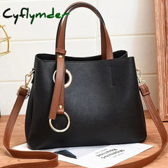Cyflymder Women’s Satchel Crossbody Bag Pu Leather Daily Zipper Black