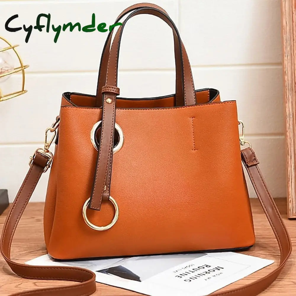 Cyflymder Women’s Satchel Crossbody Bag Pu Leather Daily Zipper Earth Yellow