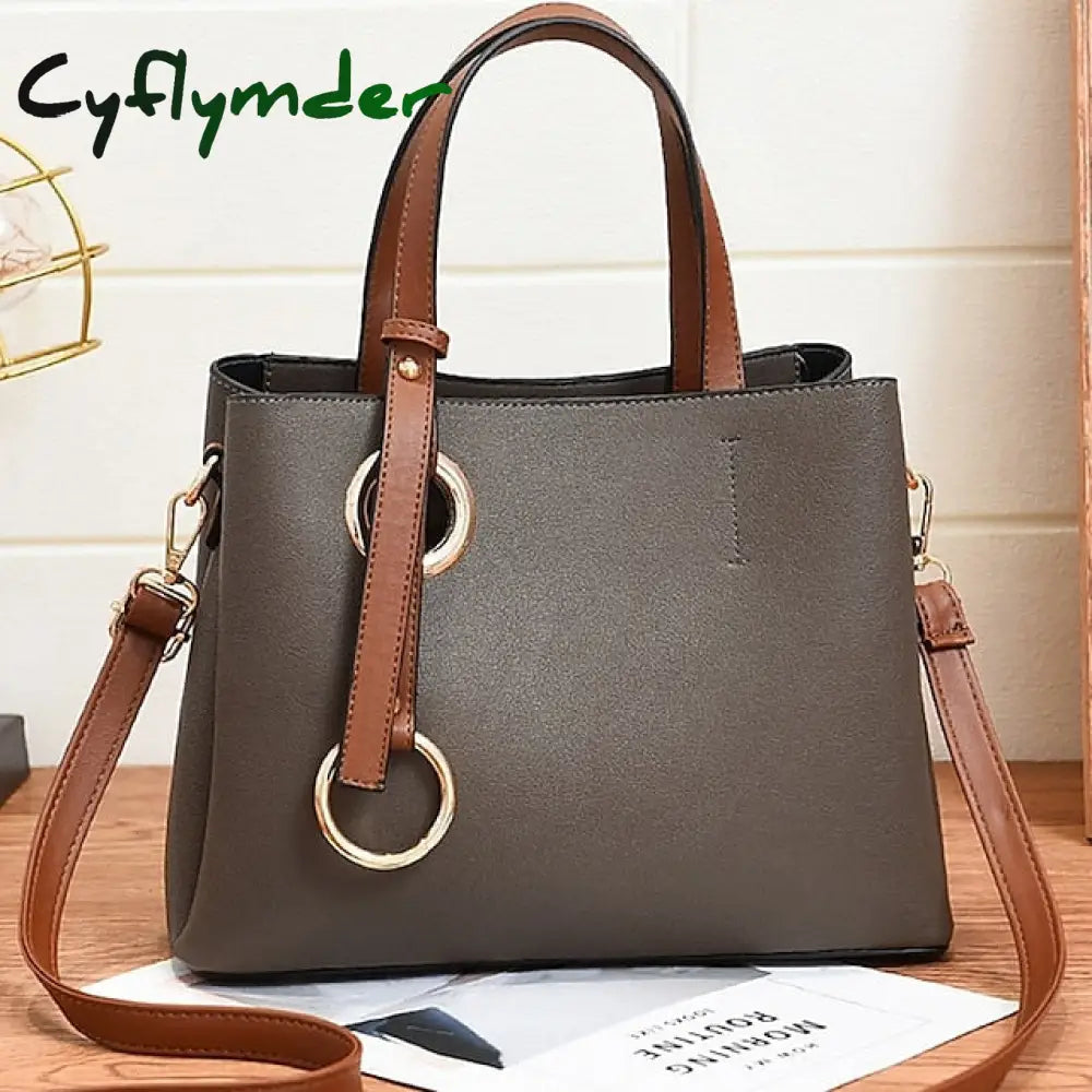 Cyflymder Women’s Satchel Crossbody Bag Pu Leather Daily Zipper Gray