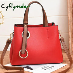 Cyflymder Women’s Satchel Crossbody Bag Pu Leather Daily Zipper Red