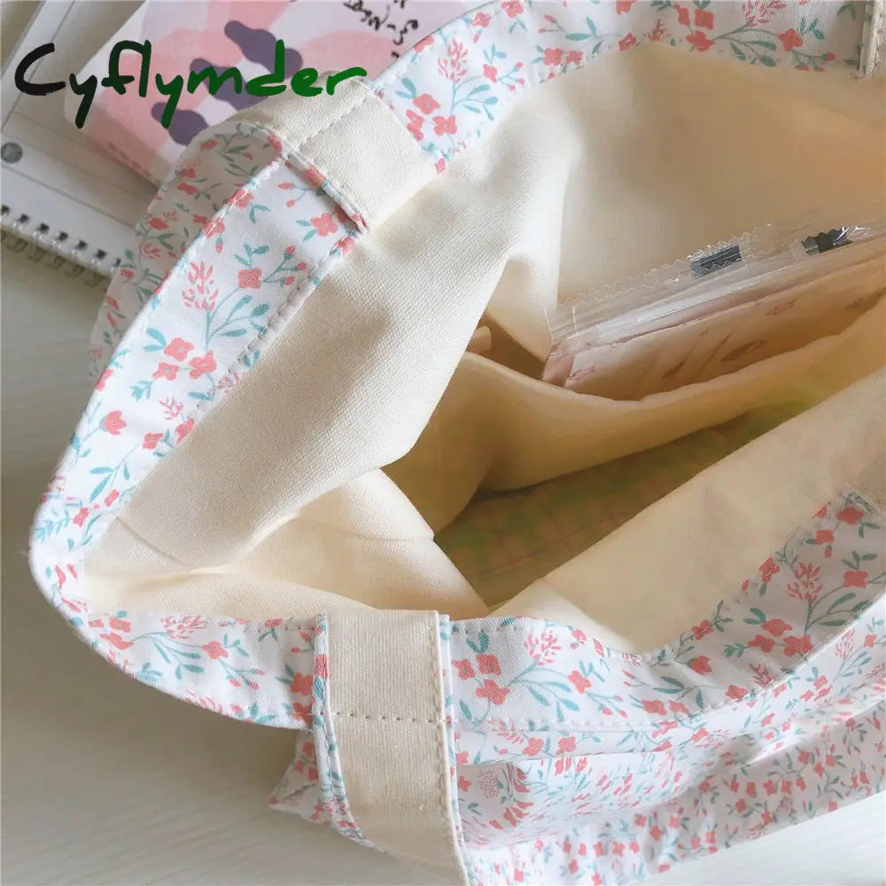 Cyflymder Women’s Shopping Shoulder Bag For Groceries Large Floral Female Reusable Foldable