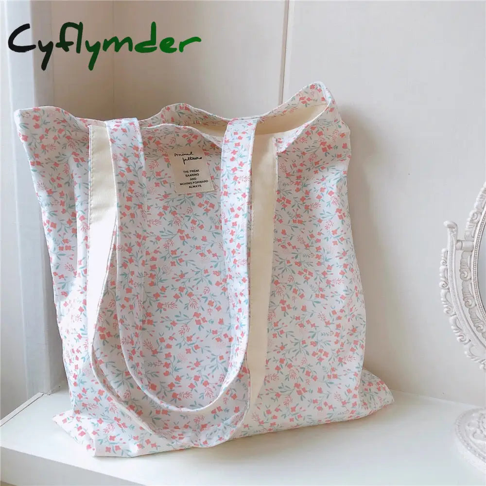 Cyflymder Women’s Shopping Shoulder Bag For Groceries Large Floral Female Reusable Foldable