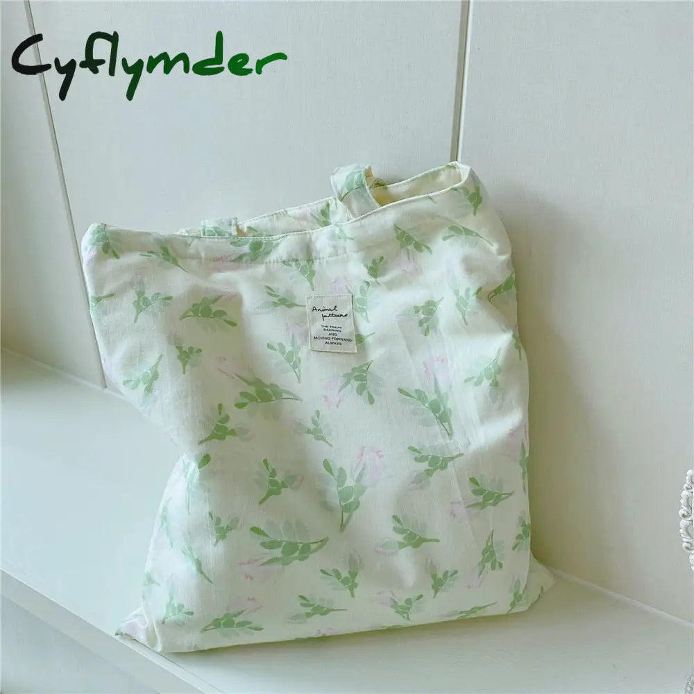 Cyflymder Women’s Shopping Shoulder Bag For Groceries Large Floral Female Reusable Foldable