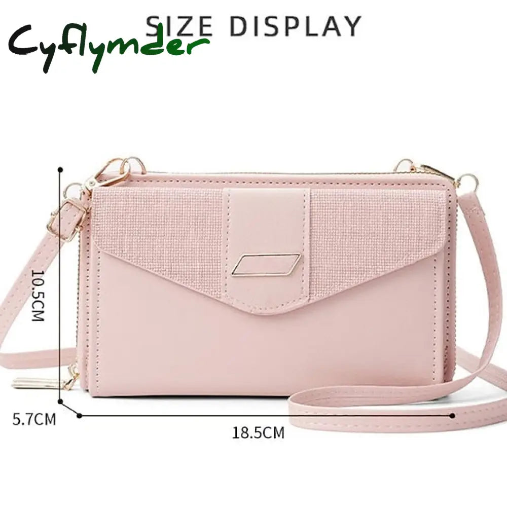 Cyflymder Women’s Shoulder Bag Mobile Phone Pu Leather Daily Holiday Zipper Adjustable Large