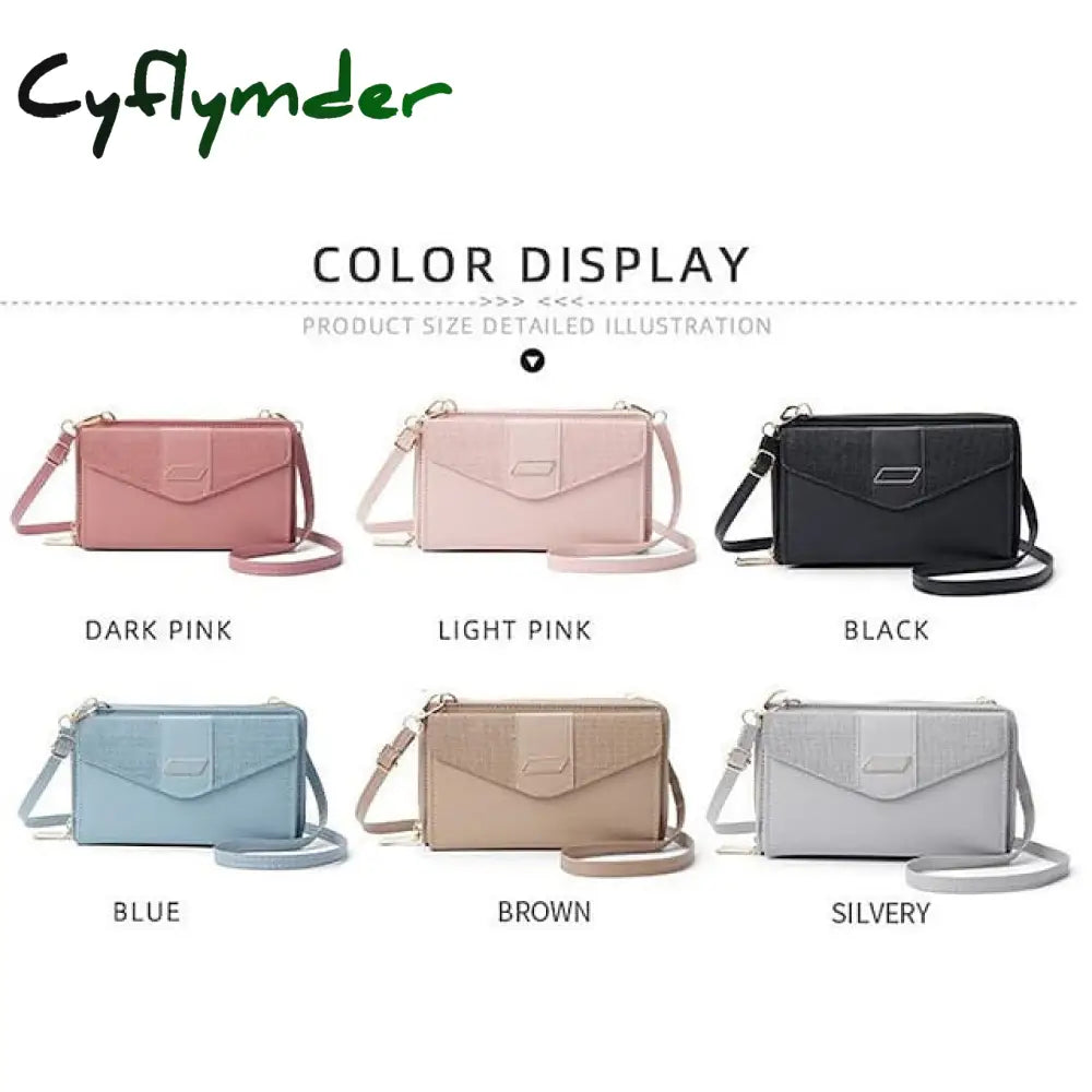 Cyflymder Women’s Shoulder Bag Mobile Phone Pu Leather Daily Holiday Zipper Adjustable Large