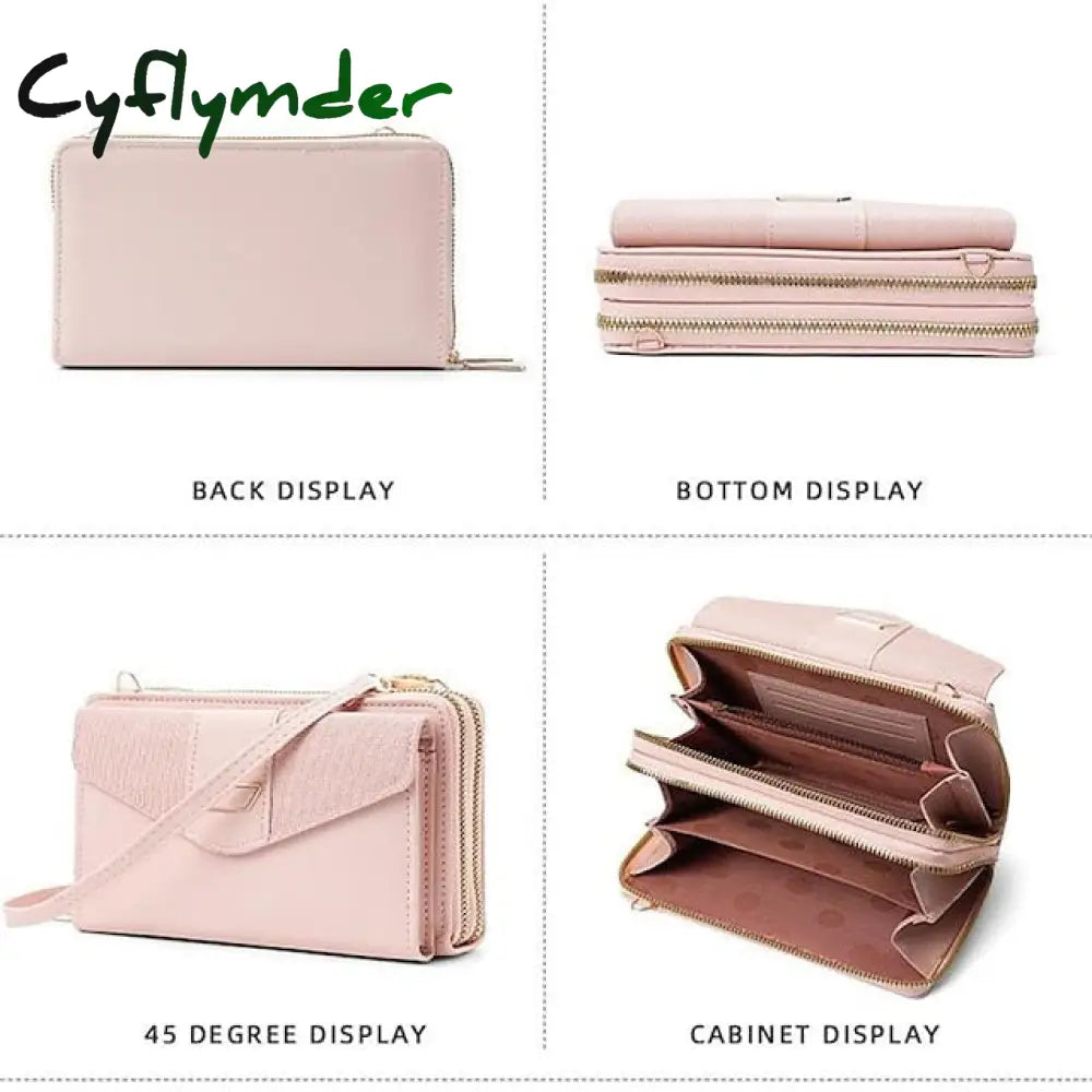 Cyflymder Women’s Shoulder Bag Mobile Phone Pu Leather Daily Holiday Zipper Adjustable Large