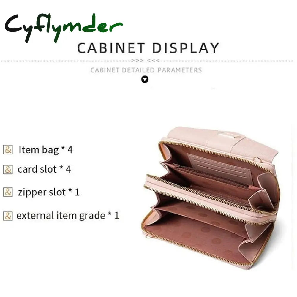 Cyflymder Women’s Shoulder Bag Mobile Phone Pu Leather Daily Holiday Zipper Adjustable Large