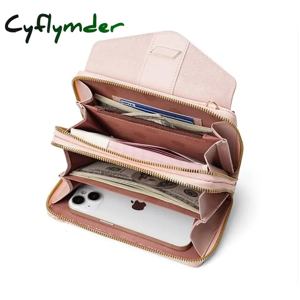 Cyflymder Women’s Shoulder Bag Mobile Phone Pu Leather Daily Holiday Zipper Adjustable Large