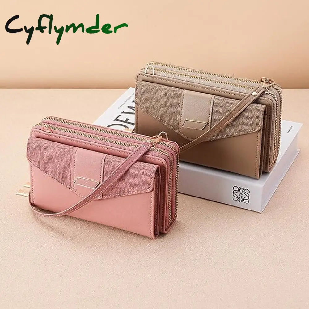 Cyflymder Women’s Shoulder Bag Mobile Phone Pu Leather Daily Holiday Zipper Adjustable Large
