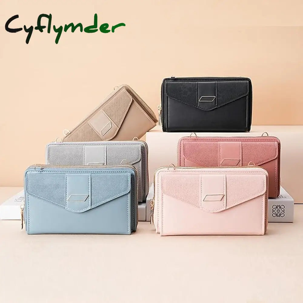 Cyflymder Women’s Shoulder Bag Mobile Phone Pu Leather Daily Holiday Zipper Adjustable Large