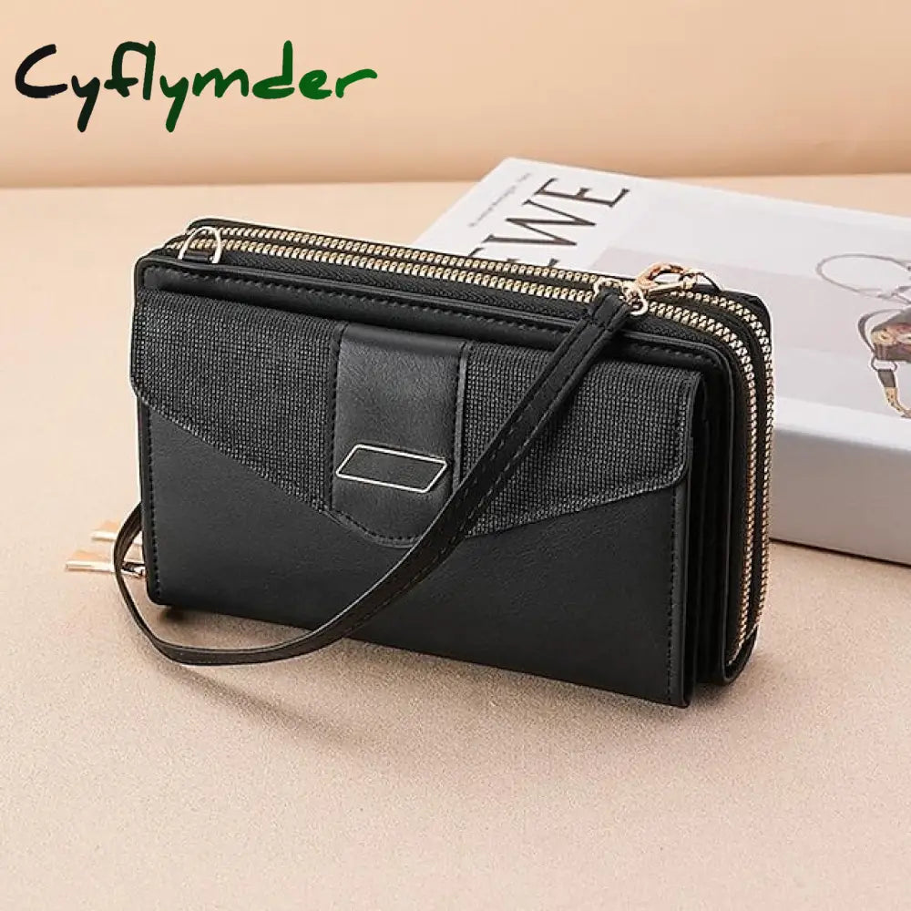 Cyflymder Women’s Shoulder Bag Mobile Phone Pu Leather Daily Holiday Zipper Adjustable Large