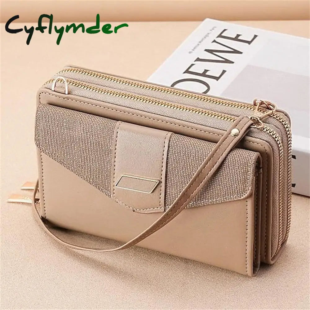 Cyflymder Women’s Shoulder Bag Mobile Phone Pu Leather Daily Holiday Zipper Adjustable Large