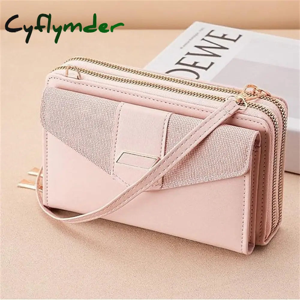 Cyflymder Women’s Shoulder Bag Mobile Phone Pu Leather Daily Holiday Zipper Adjustable Large