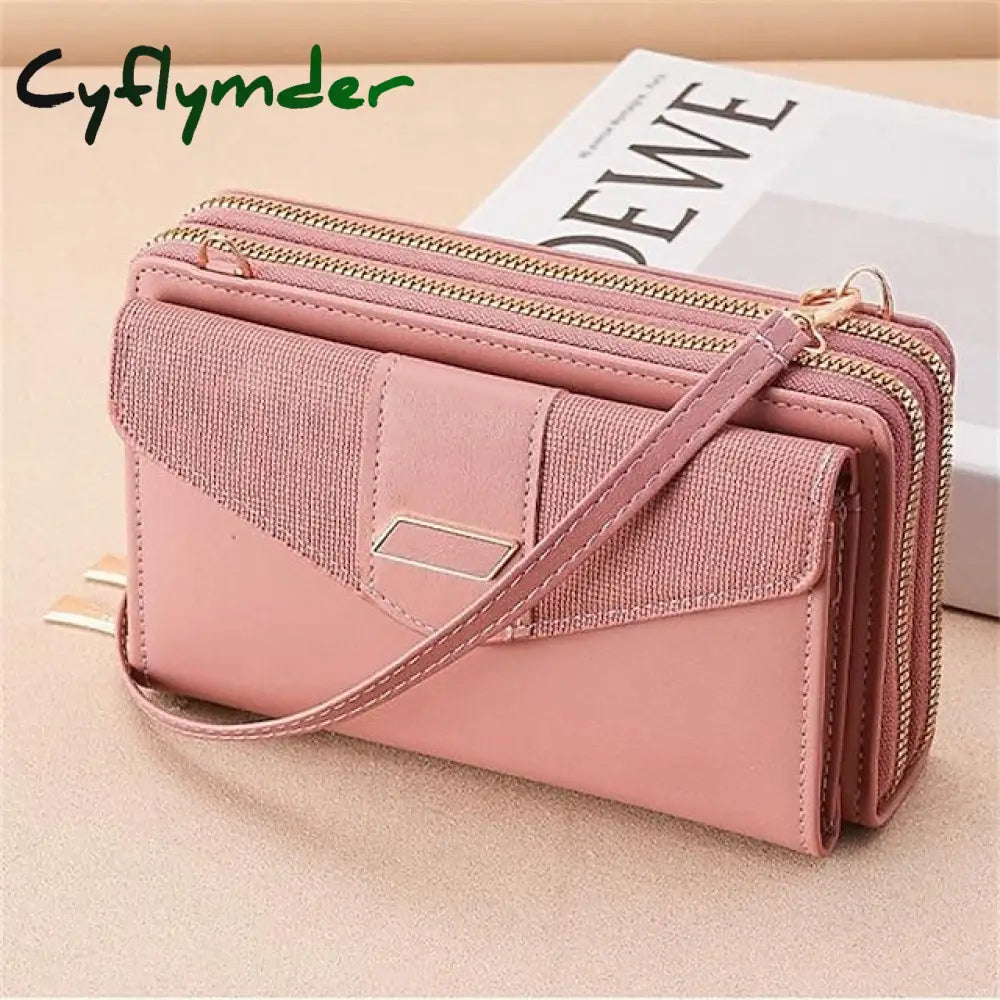 Cyflymder Women’s Shoulder Bag Mobile Phone Pu Leather Daily Holiday Zipper Adjustable Large