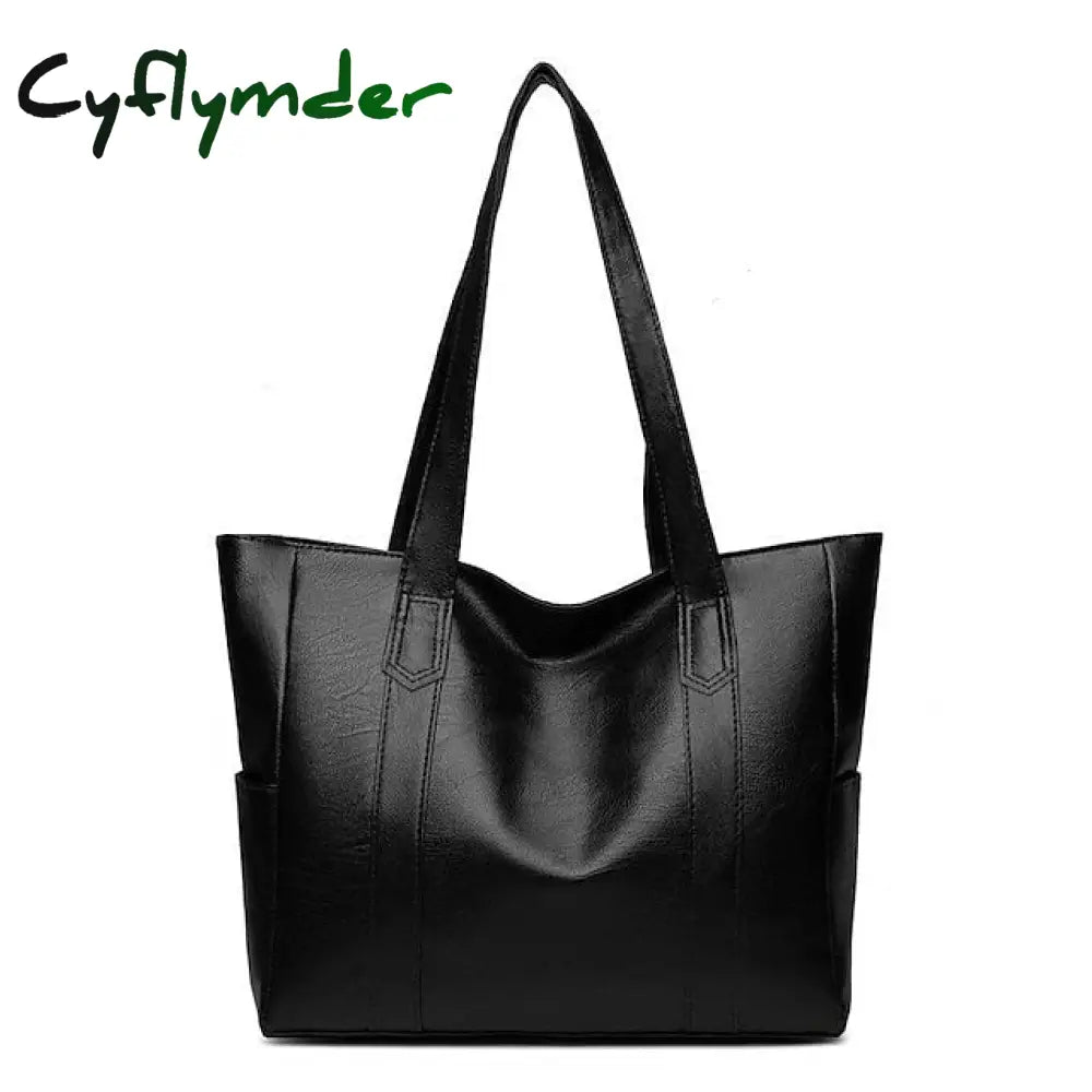 Cyflymder Women’s Shoulder Bag Pu Leather Office Shopping Daily Black