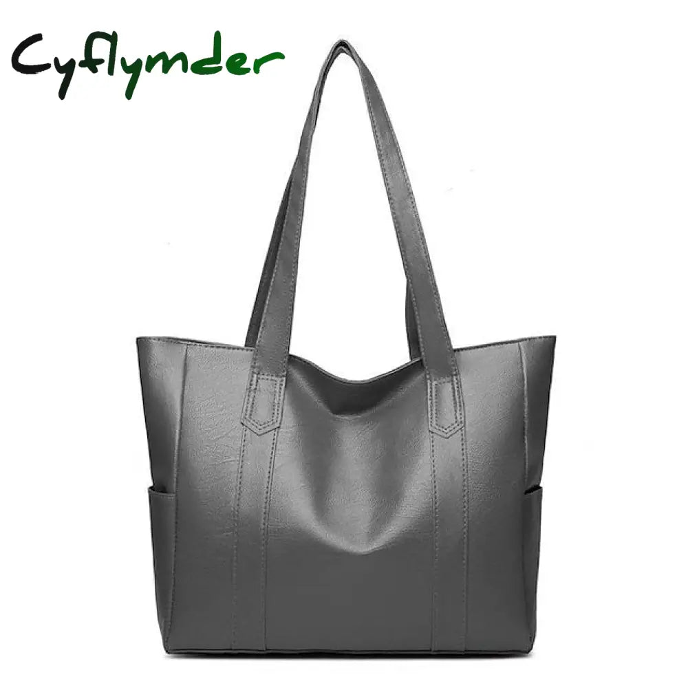 Cyflymder Women’s Shoulder Bag Pu Leather Office Shopping Daily Dark Grey