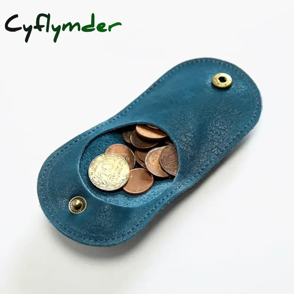 Cyflymder Women’s Small Genuine Leather Coin Wallet Children Mini Purses Hasp Money Clip Clutch Hobo Bags Men Gift