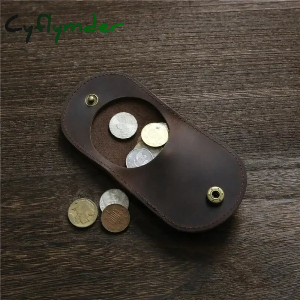 Cyflymder Women’s Small Genuine Leather Coin Wallet Children Mini Purses Hasp Money Clip Clutch Hobo Bags Men Gift