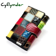 Cyflymder Women’s Wallet Genuine Leather Patchwork For Women Clutch Bags Cellphone Purses Coin