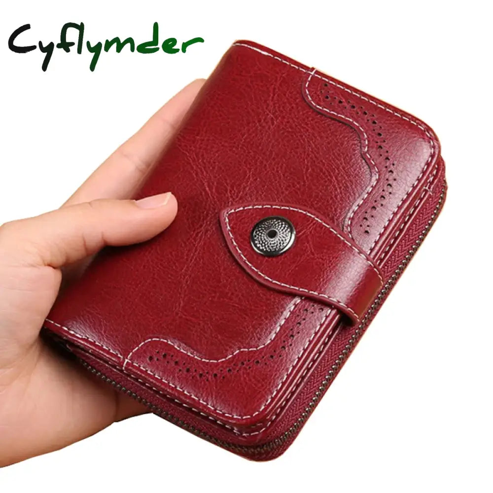 Cyflymder Women’s Wallet New Genuine Leather Small Ldies Purses Short Coin Purse For Girls Female