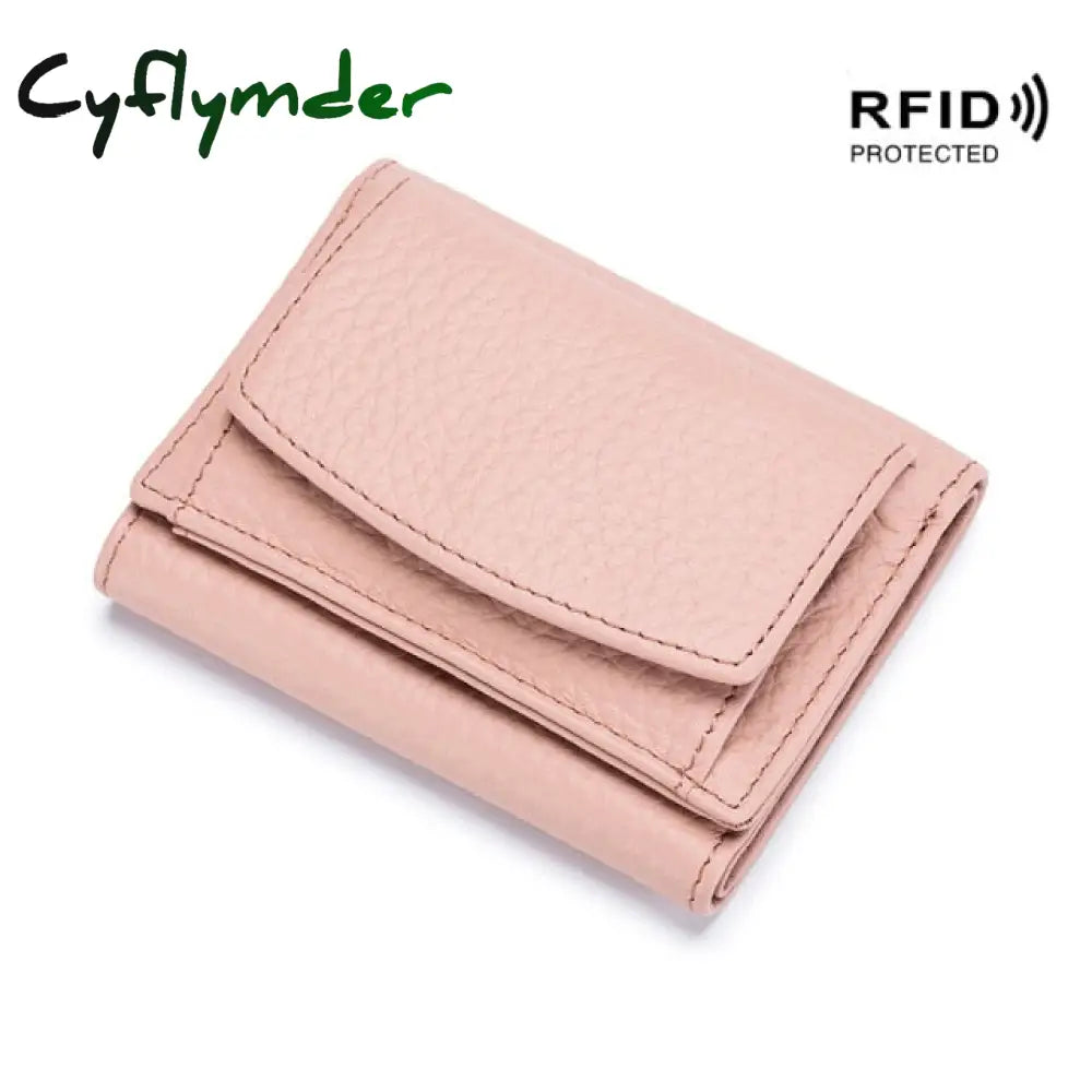 Cyflymder Womens Wallets And Purses Genuine Leather Fashion Small Wallet With Mini Coin Pocket Rfid