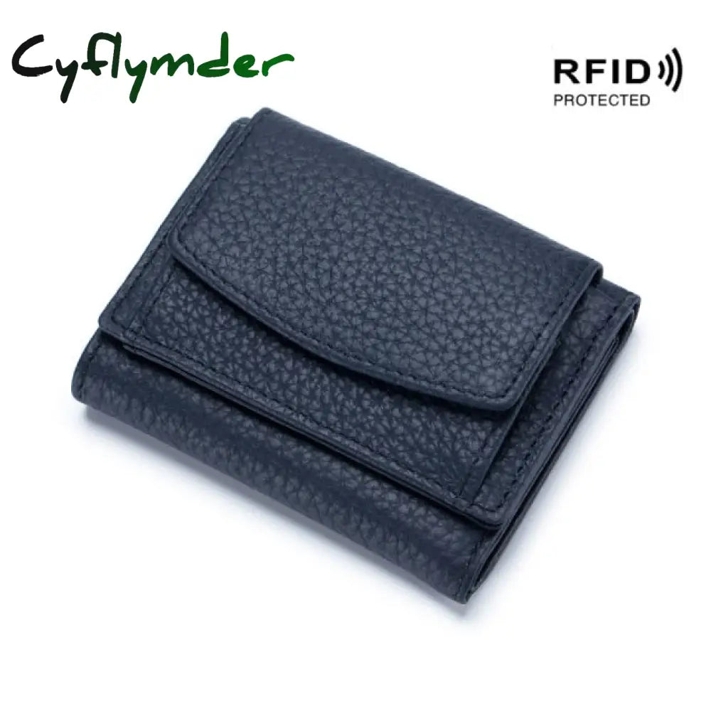 Cyflymder Womens Wallets And Purses Genuine Leather Fashion Small Wallet With Mini Coin Pocket Rfid