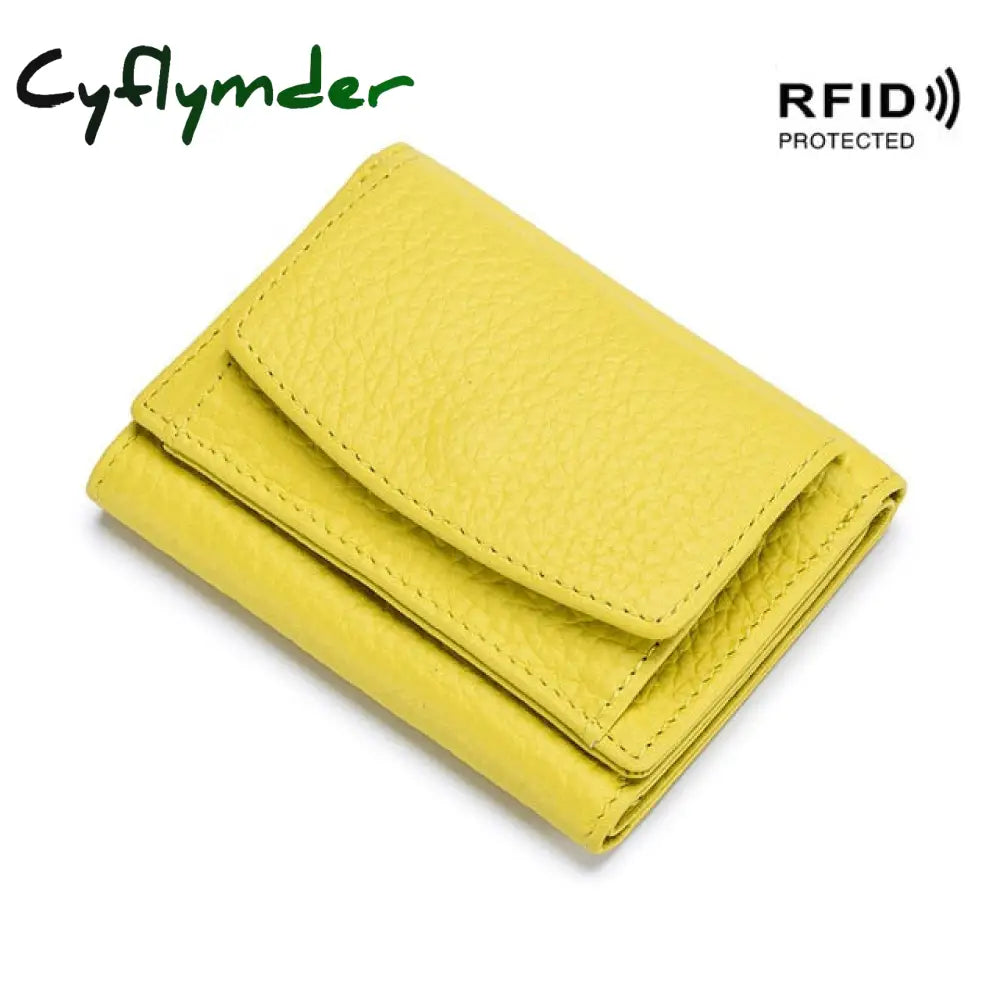 Cyflymder Womens Wallets And Purses Genuine Leather Fashion Small Wallet With Mini Coin Pocket Rfid