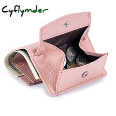 Cyflymder Womens Wallets And Purses Genuine Leather Fashion Small Wallet With Mini Coin Pocket Rfid