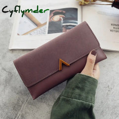 Cyflymder Women’s Wallets Leather Hasp Lady Money Bags Zipper Coin Purse Female Envelope Wallet