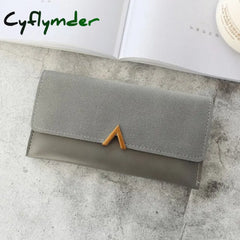 Cyflymder Women’s Wallets Leather Hasp Lady Money Bags Zipper Coin Purse Female Envelope Wallet