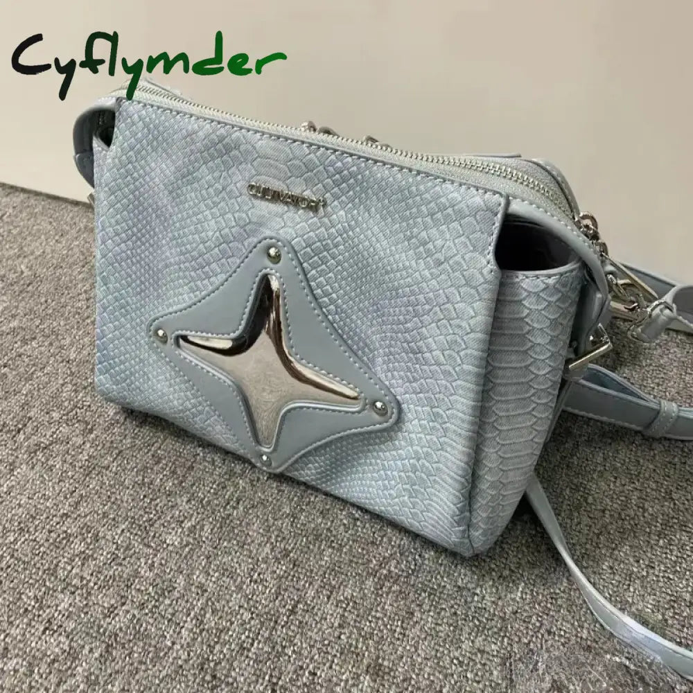 Cyflymder Y2K Hip Hop Punk Crossbody Bag Letter Cross Serpentine Backpack Summer New American