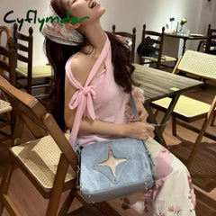 Cyflymder Y2K Hip Hop Punk Crossbody Bag Letter Cross Serpentine Backpack Summer New American