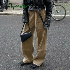 Cyflymder Y2k Vintage Corduroy Pants Woman Harajuku Baggy Basic Korean Fashion Casual Trousers America Retro Wide