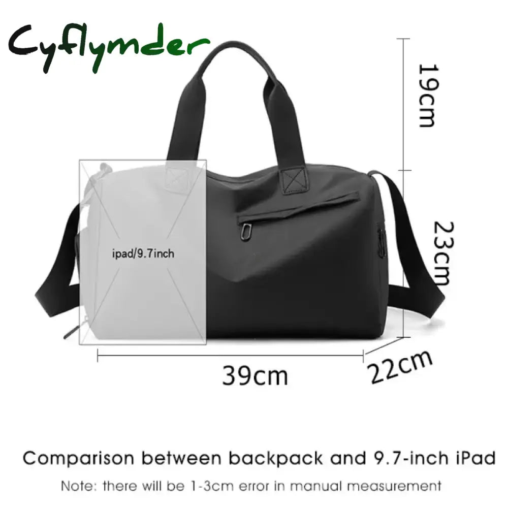 Cyflymder Zipper Large Capacity Oxford Travel Bags Solid Fitness Bags Thickened Fabric High Capacity Waterproof Luggage