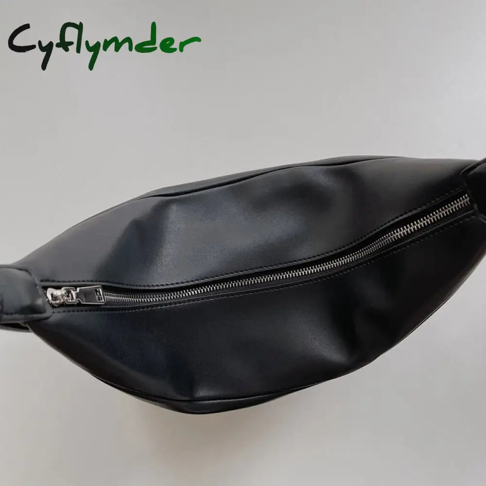 Cyflymder Zipper Women’s Bag Korean Designer Middle Hobos Women Handbags High Quality Pu Leather