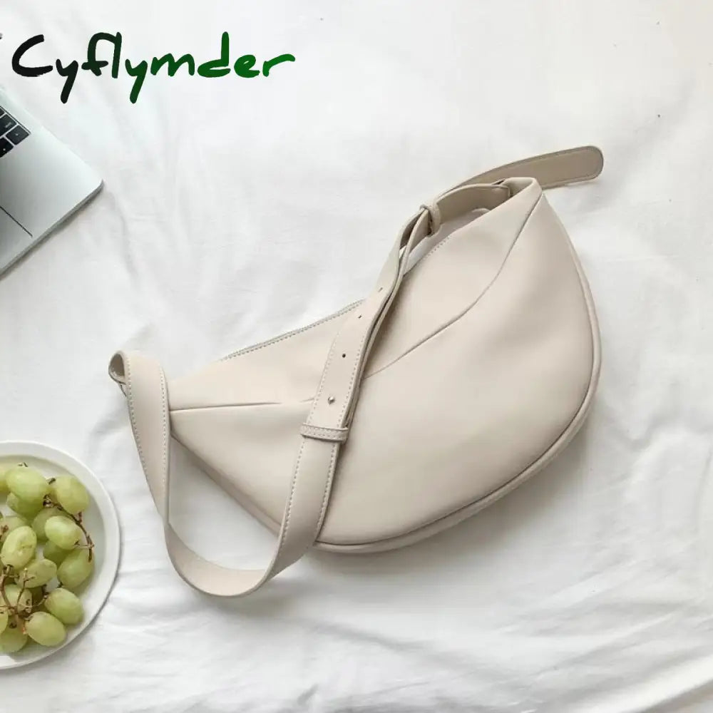 Cyflymder Zipper Women’s Bag Korean Designer Middle Hobos Women Handbags High Quality Pu Leather
