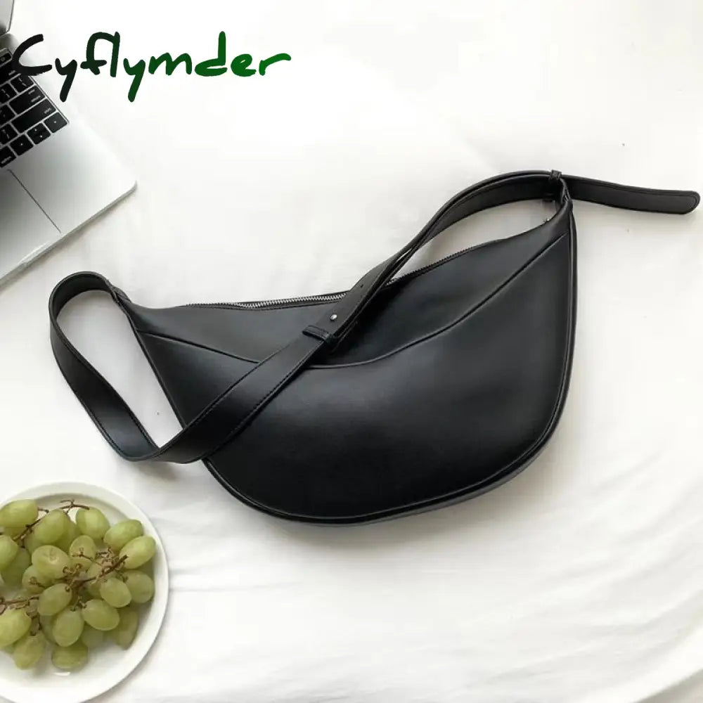 Cyflymder Zipper Women’s Bag Korean Designer Middle Hobos Women Handbags High Quality Pu Leather