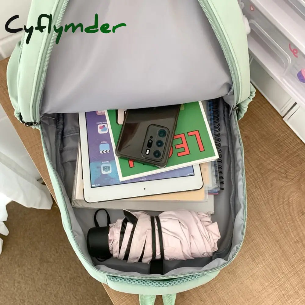 Cyflymdernew Female Fashion Lady High Capacity Waterproof College Backpack Trendy Women Laptop