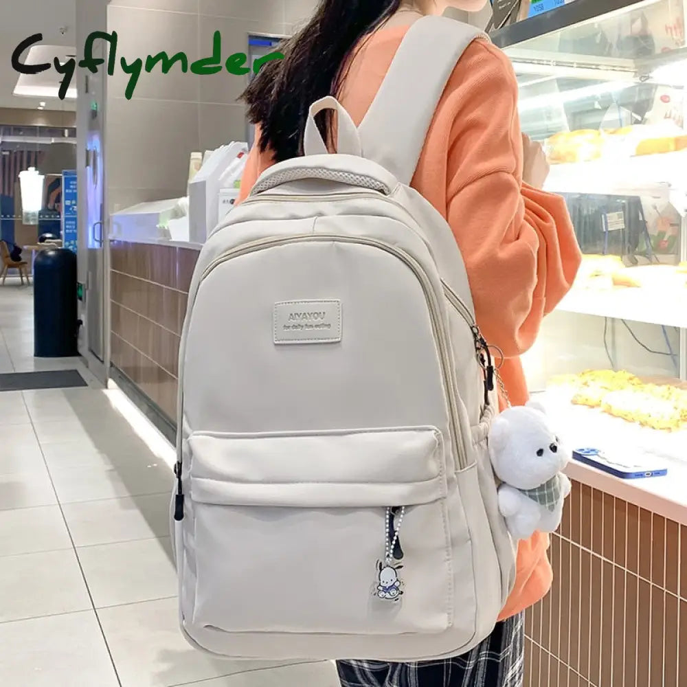 Cyflymdernew Female Fashion Lady High Capacity Waterproof College Backpack Trendy Women Laptop