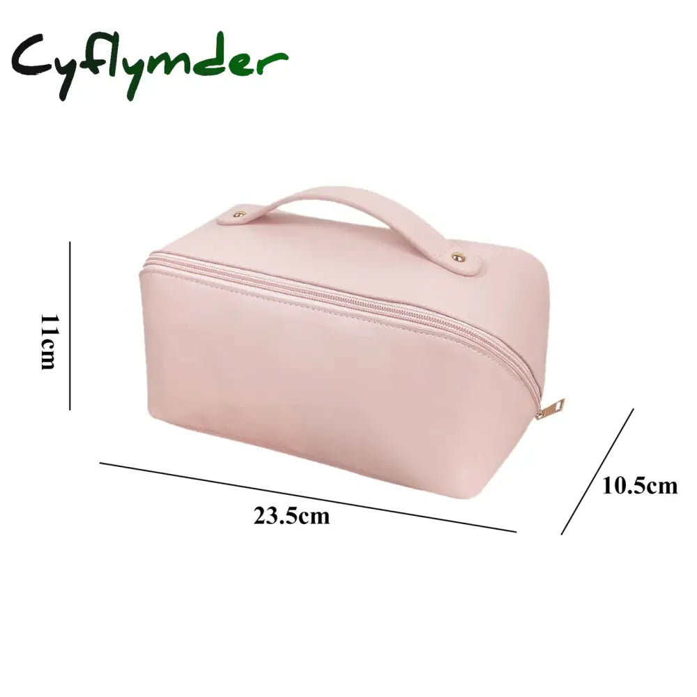Cyflymdernew Ins Large Capacity Girls Makeup Bags Pu Leather Women Cosmetic Toiletries Organizer