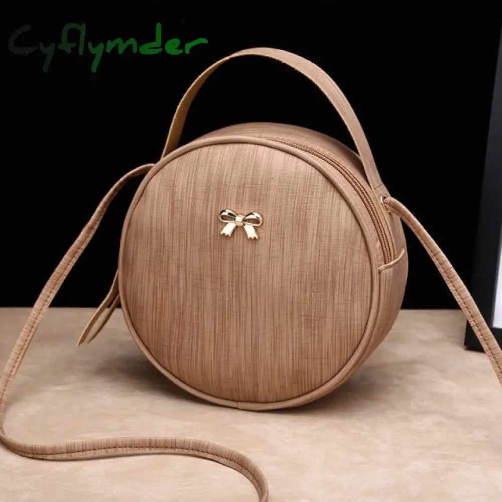 Design Fashion Women Round Bag Leather Women’s Circular Crossbody Shoulder Messenger Bags Ladies