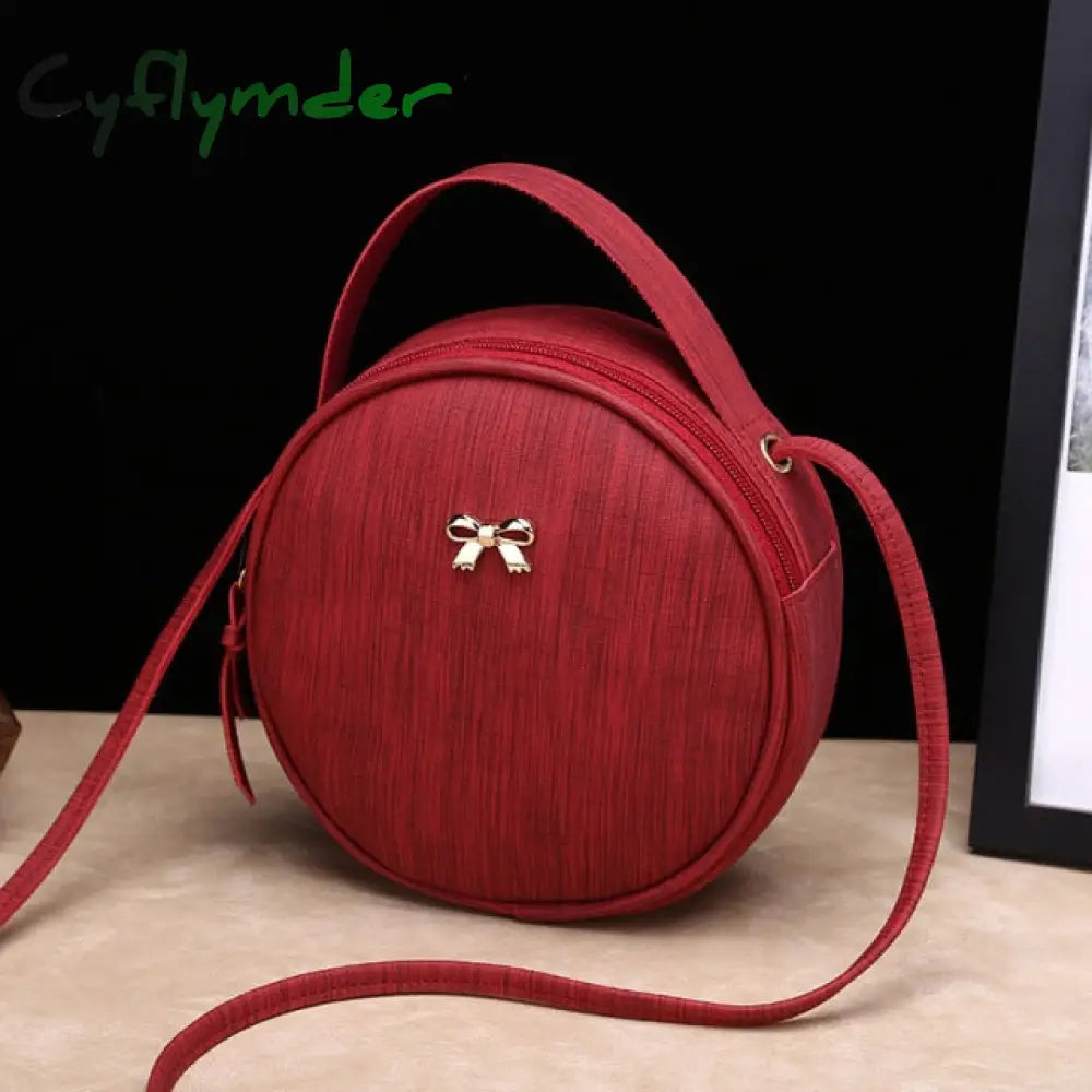 Design Fashion Women Round Bag Leather Women’s Circular Crossbody Shoulder Messenger Bags Ladies