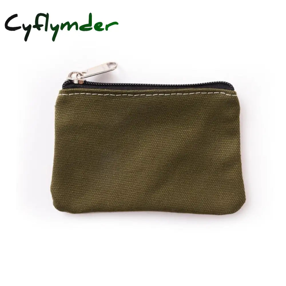 Diy Plain Canvas Cotton Bag Pure Zipper Coin Key Money Pocket Women Men Hand-Held Purse Small