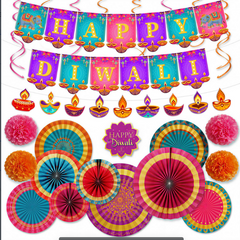 Lanfubeisi Happy Diwali Decorations Set 23Pcs,Diwali Decorations for Home -Indian for Home Pooja Room Wall Hanging Decor.