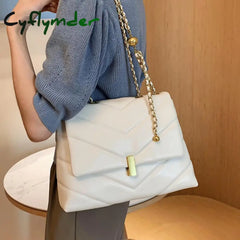 Elegant Female Large Tote Bag Fashion New High Quality Pu Leather Women’s Designer Handbag Chain