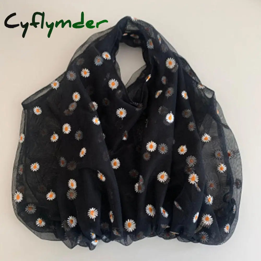 Fancy Spring Summer Newest Trendy Little Daisies Organza Tote Embroidered Handbags For Women Fresh